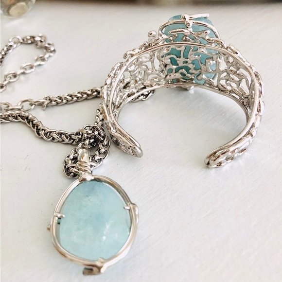 🔥Vintage Demi semi precious crystal bracelet necklace set - Picture 9 of 17